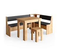 Vicco Groupe de banquettes d'angle Roman, Chêne de Force doré, 136.6x60cm avec Table