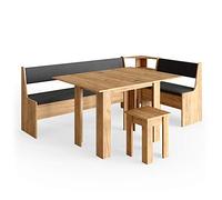 Vicco Groupe de banquettes d'angle Roman, Chêne de Force doré, 210x120cm avec Table