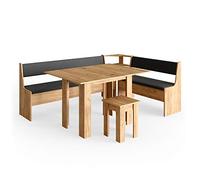 Vicco Groupe de banquettes d'angle Roman, Chêne de Force doré, 210x150cm avec Table, adapté à Une Installation d’Angle dans Les Cuisines et Les salles à Manger