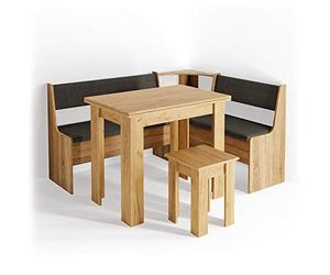 Vicco Groupe de banquettes d'angle Roman, Chêne doré, 150x120cm | avec table, adapté à une installation d’angle dans les cuisines et les salles à manger
