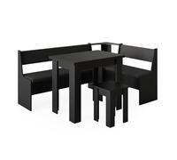 Vicco Groupe de banquettes d'angle Roman, Noir, 120 x 180 cm avec Table