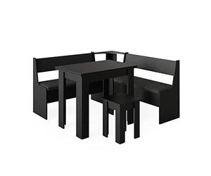 Vicco Groupe de banquettes d'angle Roman, Noir, 150x150cm
