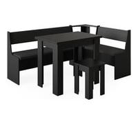 Vicco Groupe de banquettes dangle Roman, Noir, 180x120cm avec table Noir