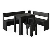 Vicco Groupe de banquettes d'angle Roman, Noir, 150 x 180 cm avec Table