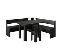 Vicco Groupe de banquettes d'angle Roman, Noir, 180x180cm avec Table, adapté à Une Installation d’Angle dans Les Cuisines et Les salles à Manger