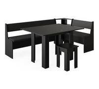 Vicco Groupe de banquettes dangle Roman, Noir, 210x120cm avec table Noir G
