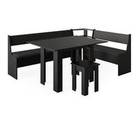 Vicco Groupe de banquettes dangle Roman, Noir, 210x150cm avec table Noir G