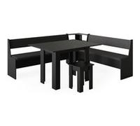 Vicco Groupe de banquettes dangle Roman, Noir, 210x180cm avec table Noir G