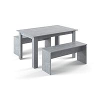 Vicco Groupe de banquettes d'angle Sentio, Béton, 137.6x92.8cm avec 2 bancs
