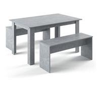 Vicco Groupe de banquettes dangle Sentio, Béton, 90x140cm avec 2 bancs Béton G