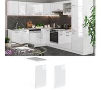VICCO housse pour lave-vaisselle 45 cm blanc brillant cuisine élément de cuisine R-Line avec plan de travail