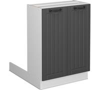 Vicco Îlot de cuisine Fame-Line, 60 cm sans plan de travail, Anthracite/Blanc