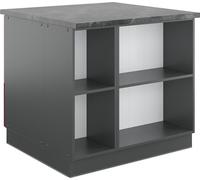 Vicco Îlot de cuisine Fame-Line, 90 cm avec tiroir, sans plan de travail, Bordeaux haute brillance/anthracite