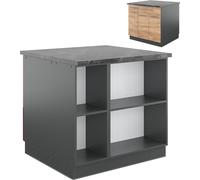 Vicco Îlot de cuisine Fame-Line, 90 cm avec tiroir, sans plan de travail, Chêne doré/anthracite
