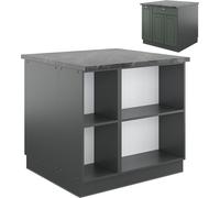 Vicco Îlot de cuisine Fame-Line, 90 cm avec tiroir, sans plan de travail, Vert et or campagne/anthracite