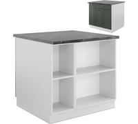 Vicco Îlot de cuisine Fame-Line, 90 cm avec tiroir, sans plan de travail, Vert-Or Landhaus/Blanc