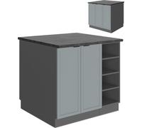 Vicco Îlot de cuisine Fame-Line, 90 cm sans plan de travail, Bleu clair-gris/Anthracite
