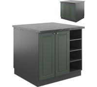 Vicco Îlot de cuisine Fame-Line, 90 cm sans plan de travail, Vert et or campagne/anthracite