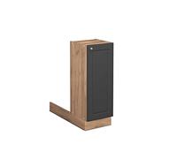 Vicco Îlot de Cuisine Fame-Line, Anthracite-Or, 30cm | Façade en MDF · 1 Tablette · Pieds réglables en hauteur · Poignées en métal · Fermeture douce