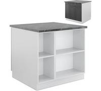 Vicco Îlot de cuisine Fame-Line, Anthracite-or/blanc, 90cm avec tiroir, sans PT Anthracite-or/blanc