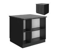 Vicco Îlot de Cuisine Fame-Line, Anthrazit-Gold Landhaus, 90cm sans PT, adapté à l’Extension avec des modules complémentaires compatibles