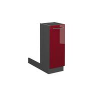 Vicco Îlot de Cuisine Fame-Line, Rouge Bordeaux Haute Brillance, 30cm sans PT, combinable pour l’Extension de Lignes de Cuisine