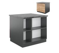 Vicco Îlot de Cuisine Fame-Line, Chêne doré/Anthracite, 90cm avec tiroir, sans PT, pour Une Extension Flexible grâce à des modules d’Extension compatibles