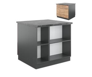 Vicco Îlot de Cuisine Fame-Line, Chêne doré/Anthracite, 90cm avec tiroir, sans PT, pour Une Extension Flexible grâce à des modules d’Extension compatibles