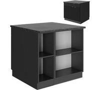 Vicco Îlot de cuisine Fame-Line, Noir rayé, 90cm avec tiroir, sans PT Noir rayé G