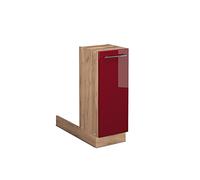 Vicco Îlot de Cuisine Fame-Line, Rouge Bordeaux Haute Brillance, 30cm sans PT, pour Une Combinaison Libre avec d'autres modules Fame-Line