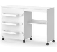 Vicco La table de couture Carmen, 118.5 x 79.5 cm avec 3 étagères, Blanc