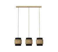 Vicco Lampe à 3 suspensions Morten, Noir, 70x120cm, compatible avec ampoules E27, installation facile au plafond