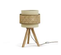 Vicco Lampe de table Morten, rotin/crème, 26x45cm avec pied