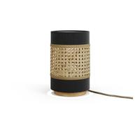 Vicco Lampe de table Morten, rotin/noir, 17.5x26.5cm