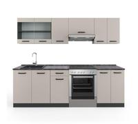 Ligne de cuisine R-Line, 240cm , PT Anthracite, cachemire/anthracite, Anthracite, Vicco