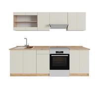 Vicco Ligne de Cuisine R-Line, Gris Clair, 240cm, PT Chêne