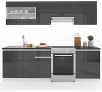 Vicco Ligne de cuisine Raul, 240 cm , AP Noir, Anthracite/blanc