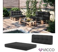 Vicco Ensemble de coussins de palette , Anthracite, 2 parties Anthracite