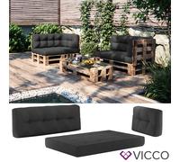 Vicco lot de coussins pour palette coussin d'assise dossier latéral gris