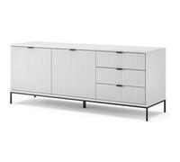 Vicco Meuble TV Eliza, Blanc, 150.1 x 60 cm avec 3 tiroirs, 2 Portes