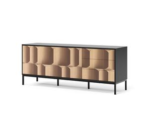 Vicco Lowboard Eliza, Noir/chêne, 150x60cm