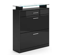 VICCO Meuble à chaussures, tiroirs basculants, éclairage LED, bahut, rangement à chaussures, commode à chaussures