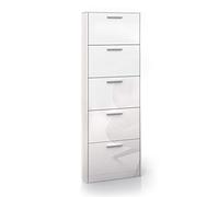 Vicco Meuble à chaussure Gizmo, Blanc Haute brillance, 59x169.5cm