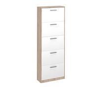Vicco Meuble à chaussure Gizmo, Blanc/Sonoma, 59x169.5cm