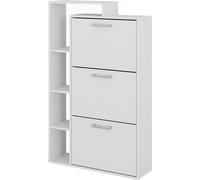 Vicco Meuble à chaussure Orlando, 80x128.3cm avec 3 compartiments, Blanc