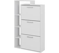 Vicco Meuble à chaussure Orlando, Blanc, 80x128.3cm avec 3 compartiments