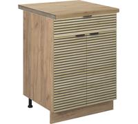 Vicco Meuble bas à tiroirs Fame-Line, 60cm avec tiroir, PT Chêne, Panneau en chêne/Chêne de force doré