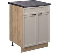 Vicco Meuble bas à tiroirs Fame-Line, GrisBeige, 60cm avec tiroir, PT Anthracite GrisBeige