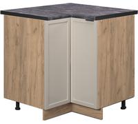 Vicco Meuble bas d'angle Fame-Line, 80.5 cm , PT Anthracite, GrisBeige/Chêne de force doré
