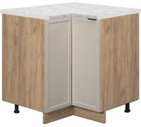 Vicco Meuble bas d'angle Fame-Line, 80.5 cm , PT Marbre, GrisBeige/Chêne de force doré
